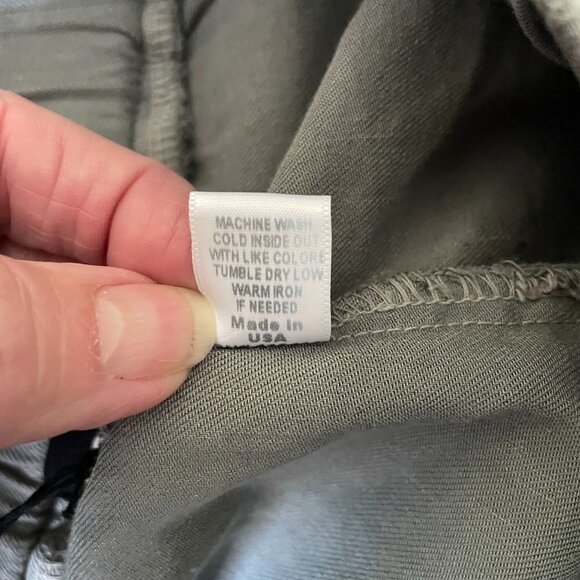 Monrow Linen Blend Track Pants Drawstring Tapered Leg Sage Green NWT‎ Size XS - Picture 11 of 11